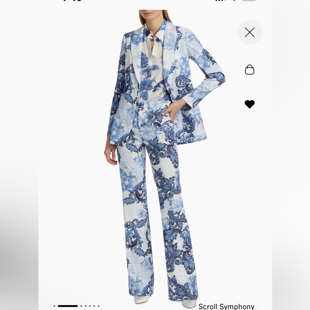 As seen in Emily in Paris Alice + Olivia Breann Floral Peak Lapel Blazer - Picture 3 of 7
